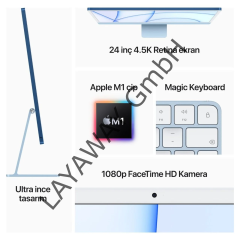 Apple iMac M1 Çip 8GB 256GB SSD macOS Retina 24'' FHD All In One Bilgisayar