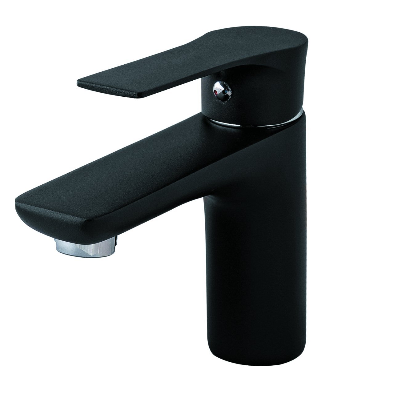 Shiny Siyah Lavabo Bataryası Pirinç Tek Gövde Aç Kapa Banyo Lavabo Bataryası