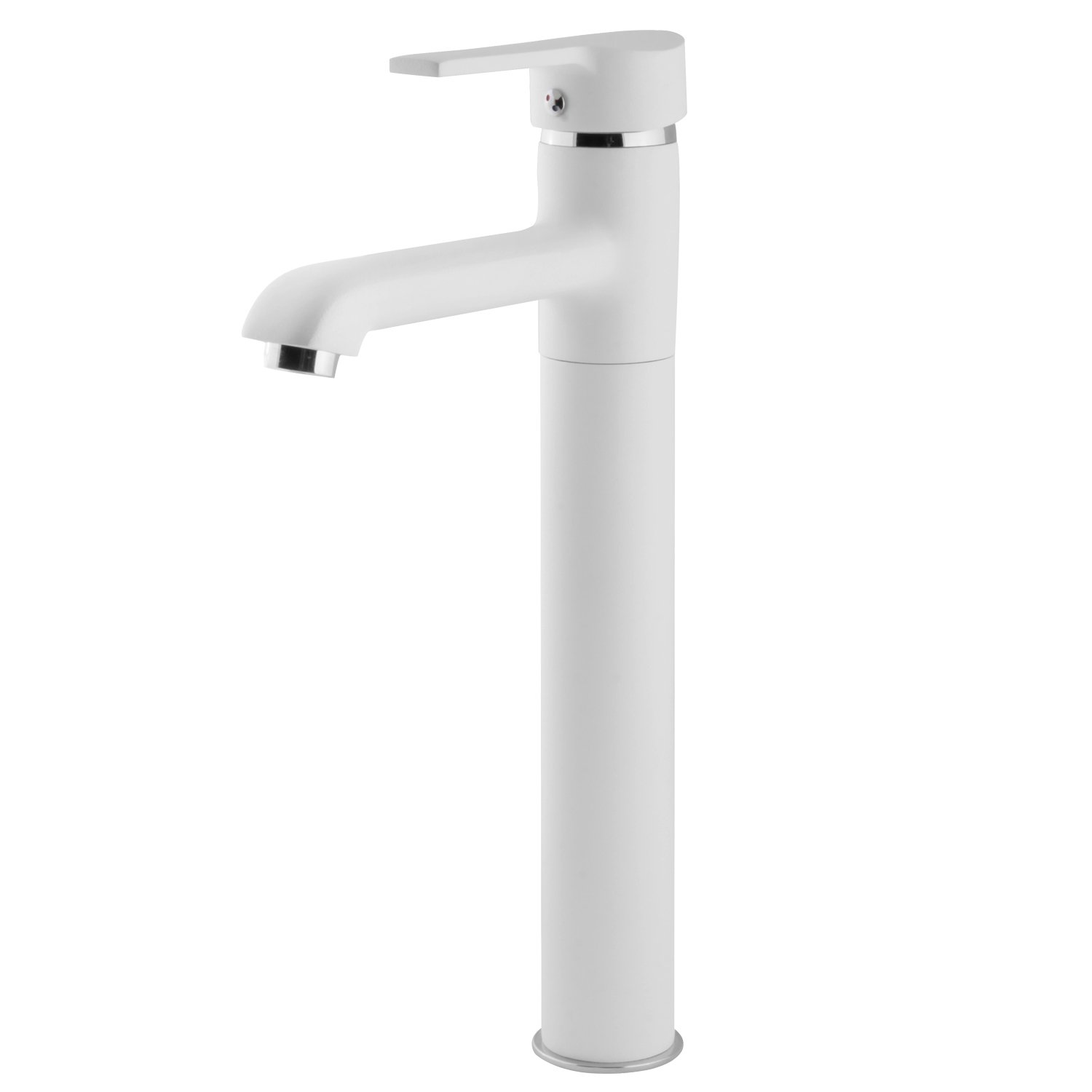 Beyaz Çanak Lavabo Bataryası Aç Kapa Yüksek Lavabo Musluğu Beyaz