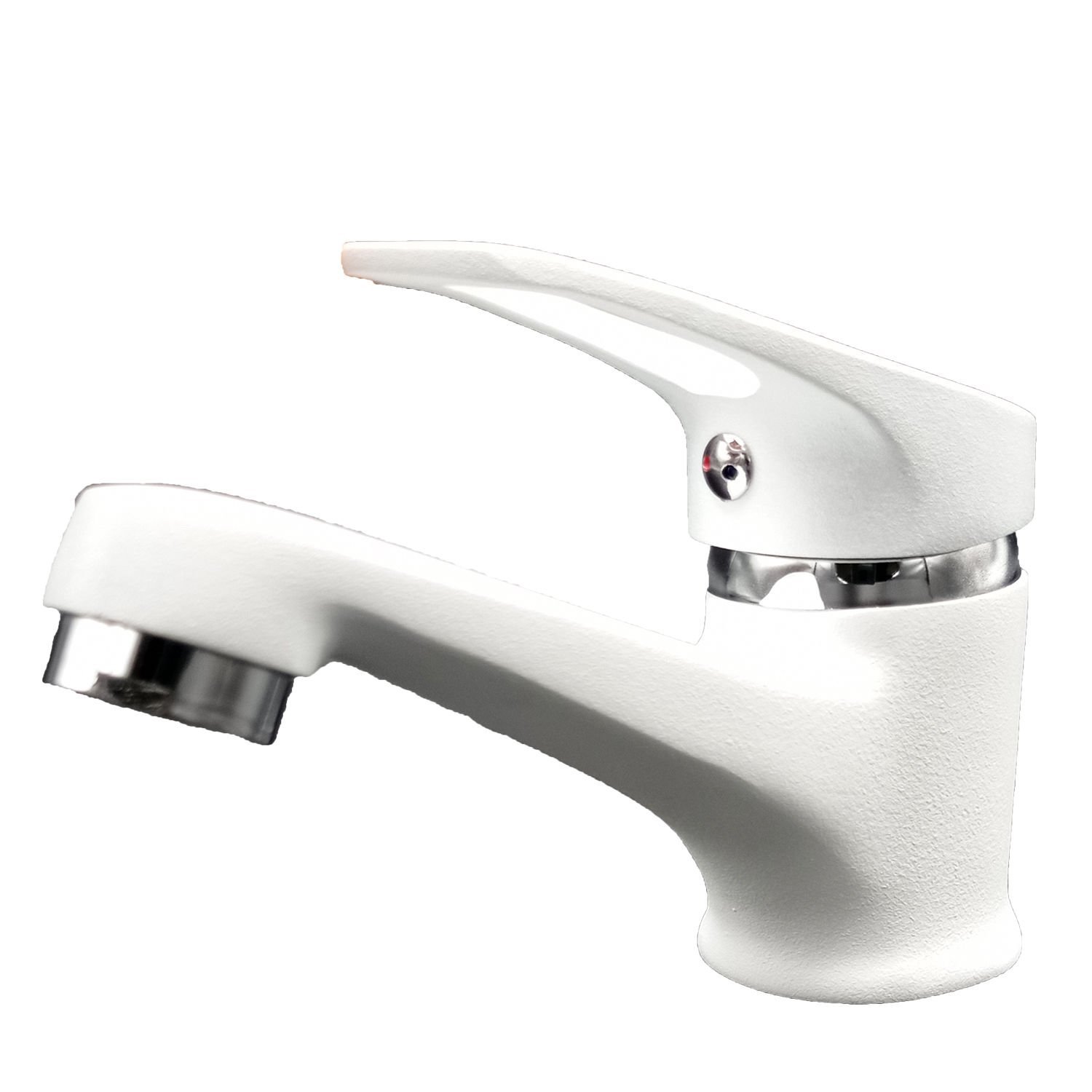 Truva Beyaz Lavabo Bataryası Pirinç Gövde Kısa Model Aç Kapa Lavabo Musluğu Beyaz