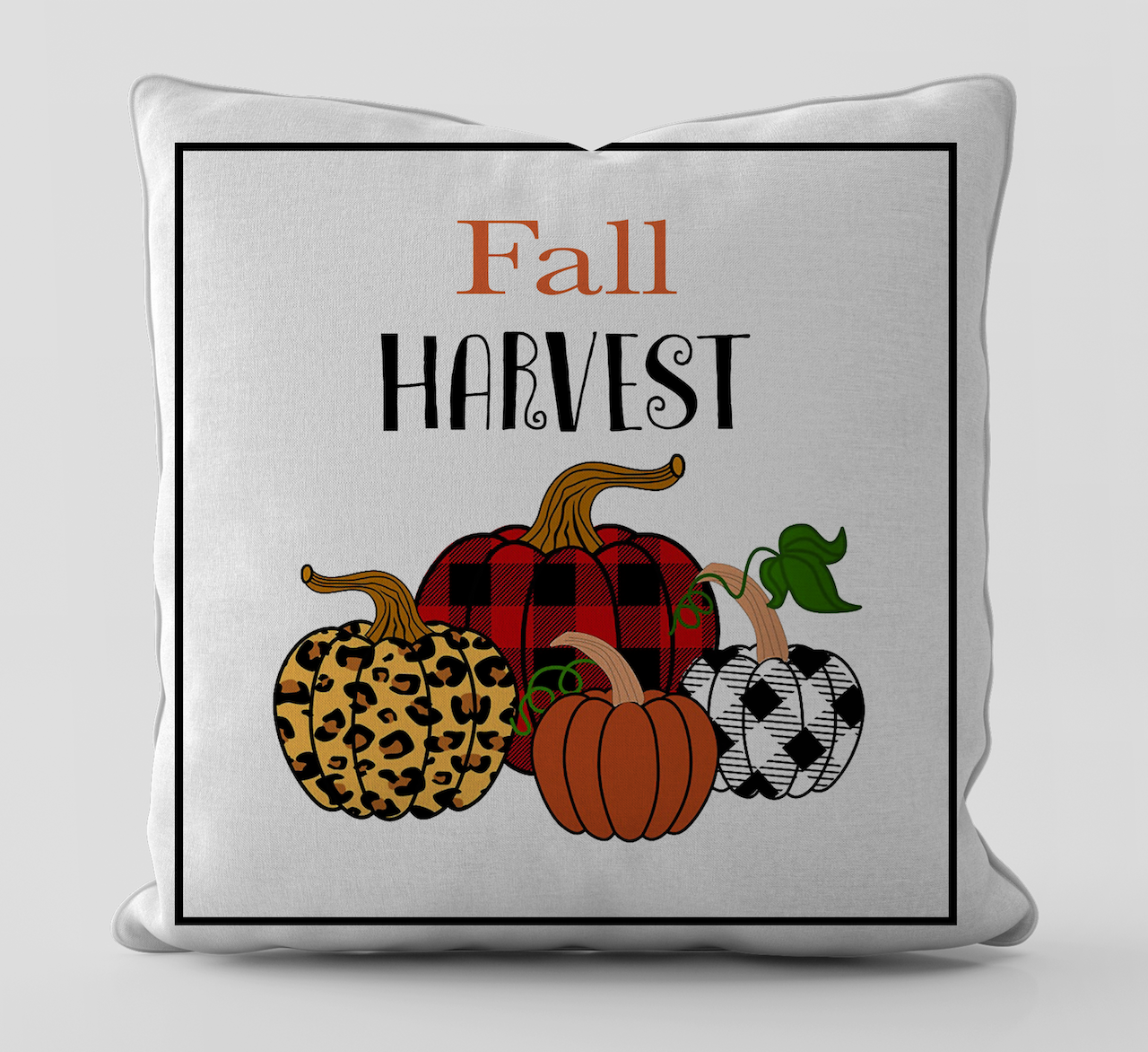 Fall Ekose Balkabağı Kırlent Kılıfı