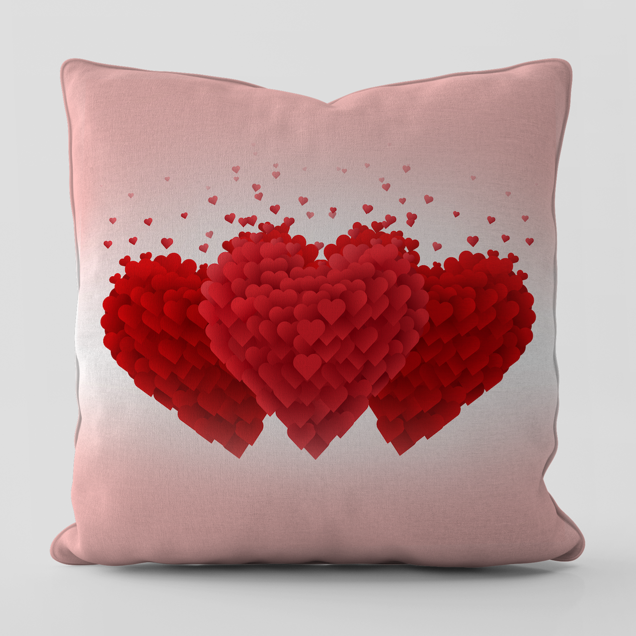 Sevgililer Günü Valentine's Day Temalı Pink Love Kırlent Kılıfı