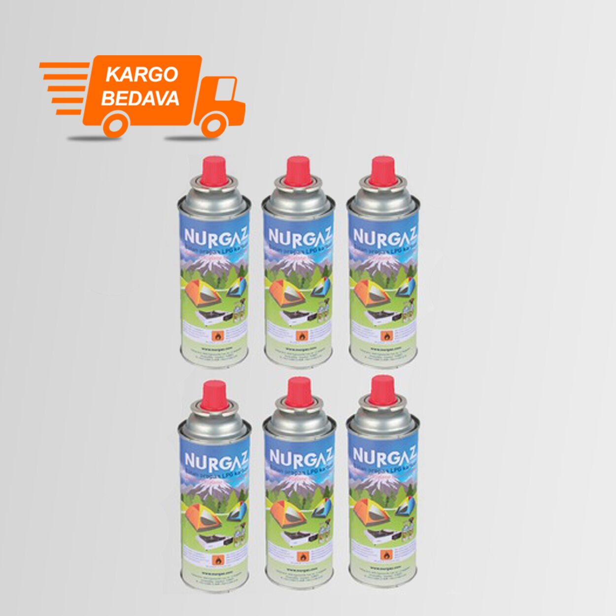 Nurgaz 6'lı Set 220 gr. Valfli Kartuş Gaz