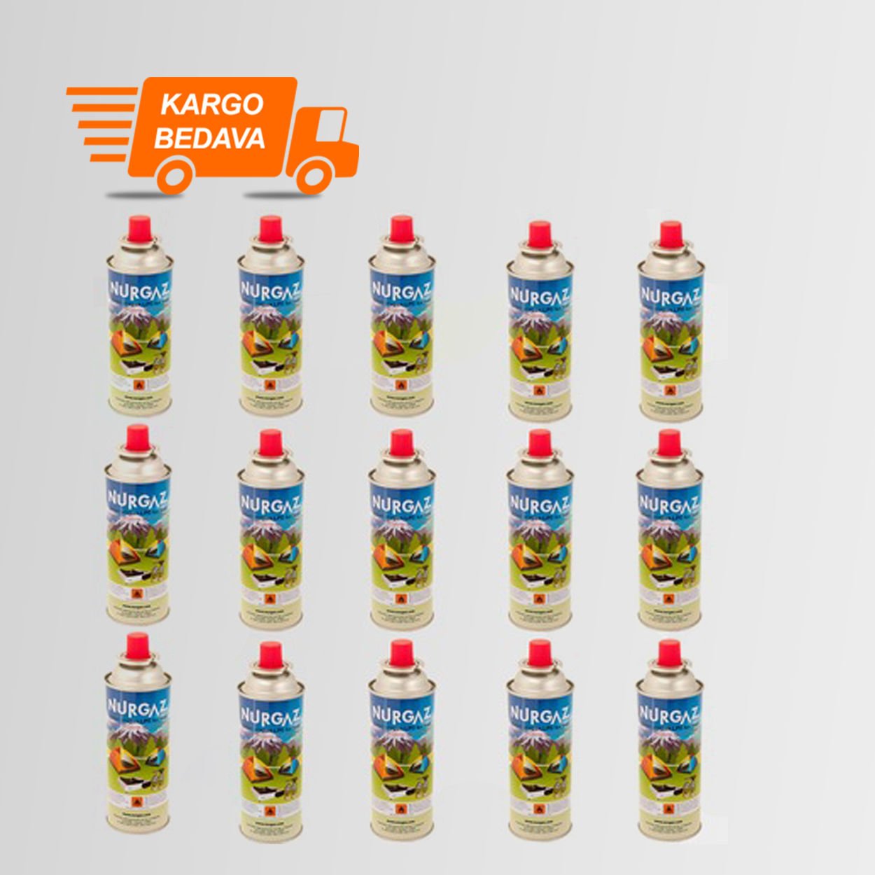 Nurgaz 15'li Set 220 gr. Valfli Kartuş Gaz