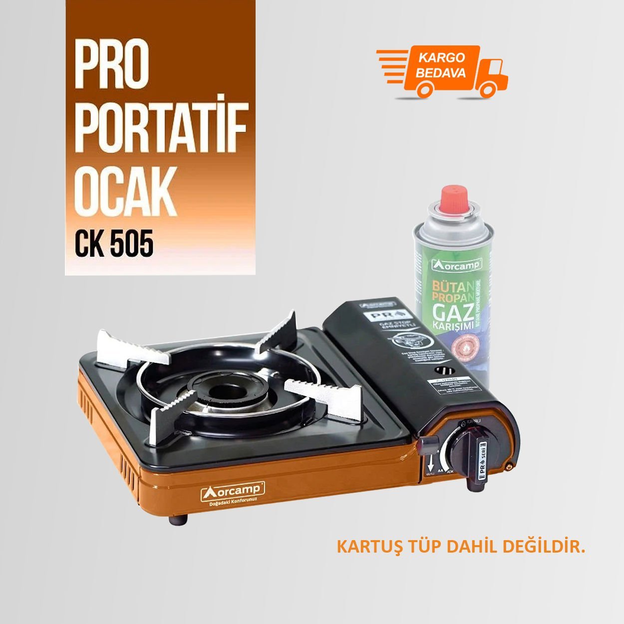 CK-505 Orcamp Tekli Portatif Kamp Ocak Gaz Stop Emniyetli