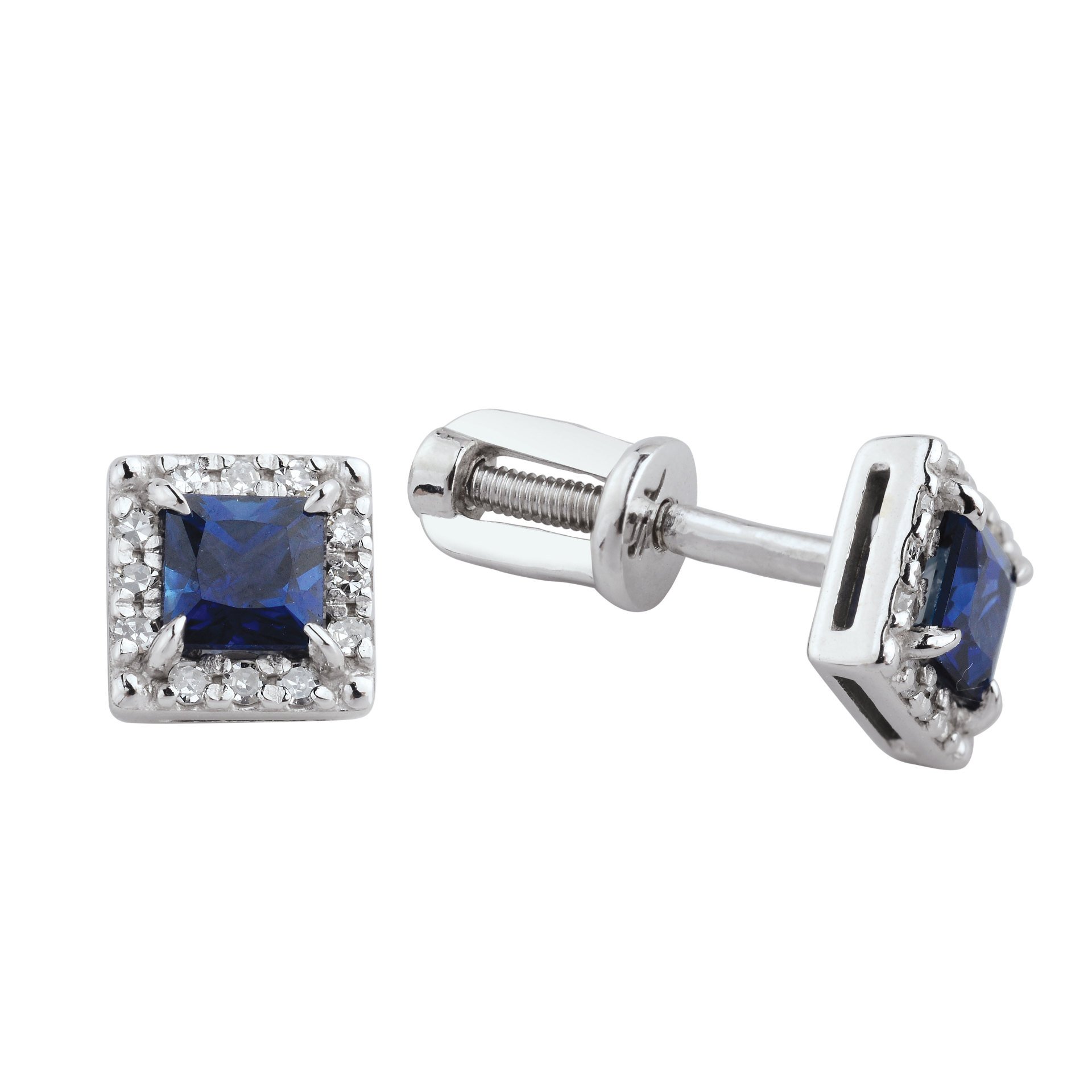 0,62 Karat Safir Pırlanta Küpe