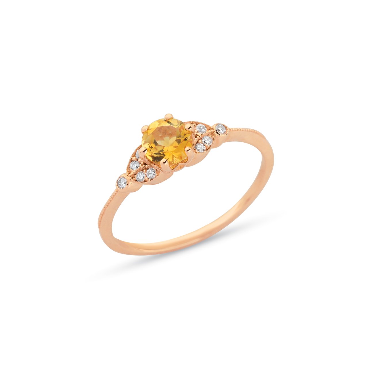 0,07 Karat Pırlanta Topaz Yüzük
