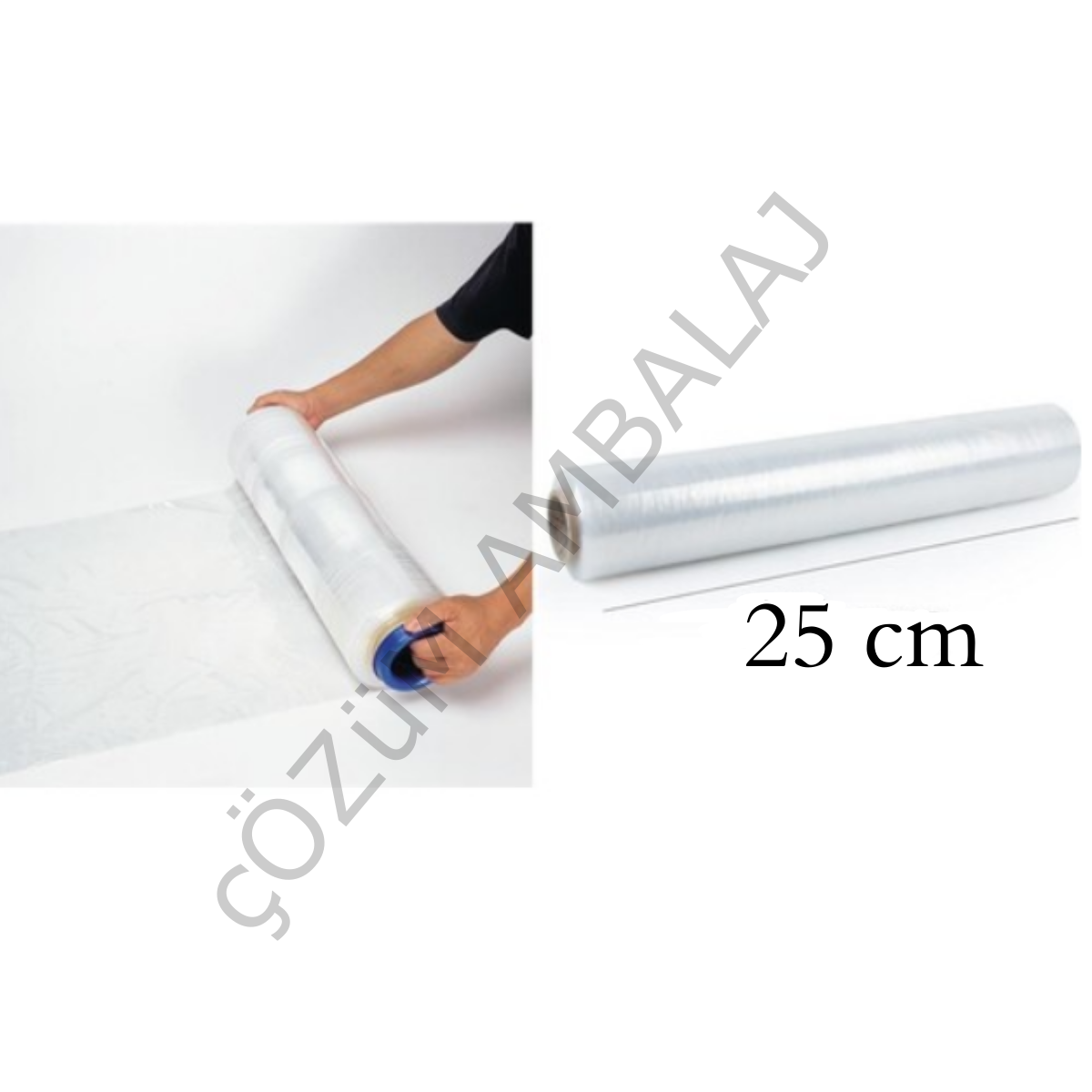 Çözüm Palet Strech Film 17mic. 25cm x 200m (2 koli, 24 adet, 24,5kg)