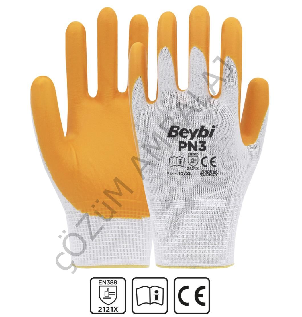 PN3 Polyester Örme Nitril Eldiven