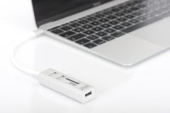 DIGITUS USB Type-C™ OTG 3-Port Hub + Kart Okuyucu
