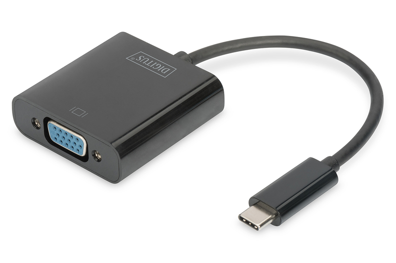 USB Type-C - VGA Adaptörü, Full HD 1080p Kablo Uzunluğu: 15 CM