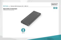 DA-71111 M.2 SATA SSD İçin Harici Kutu Bağlantı Arayüzü USB 3.0