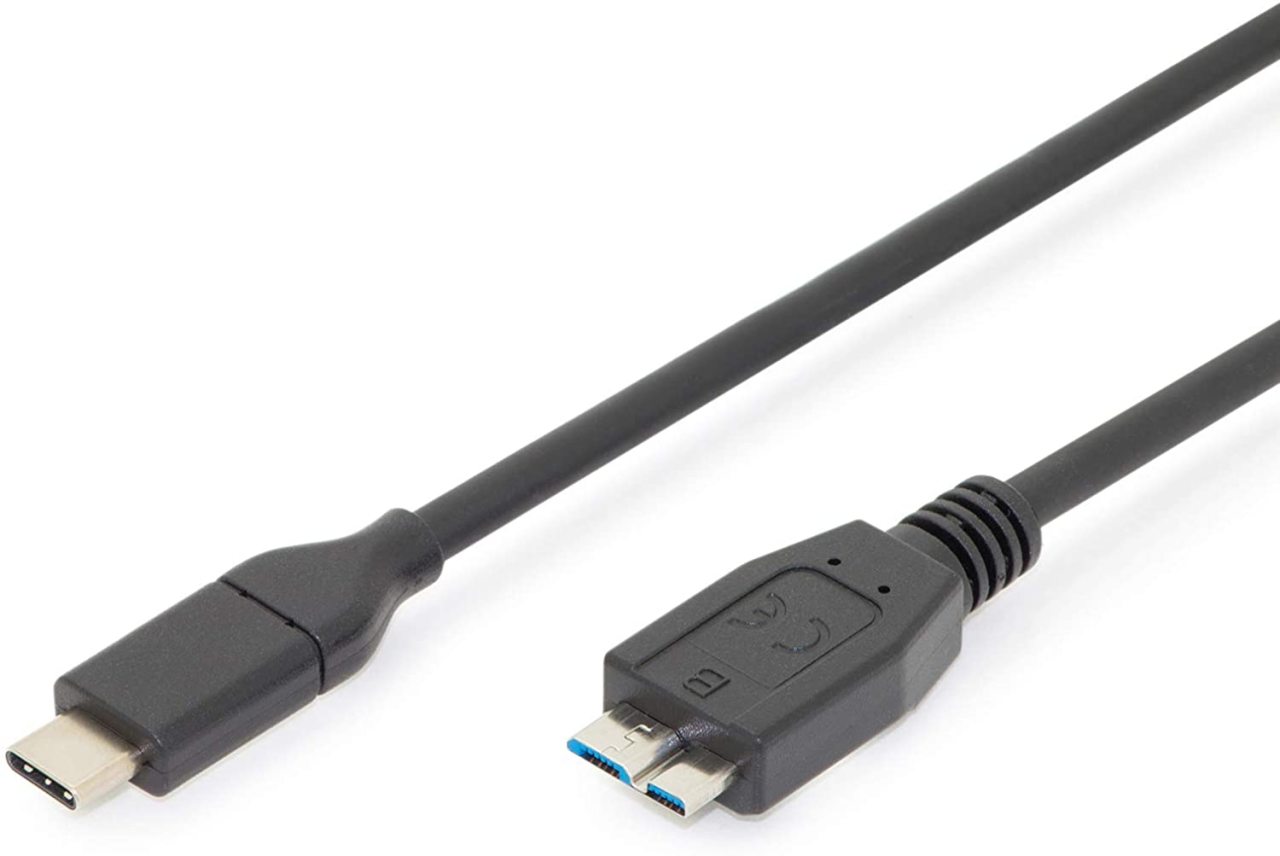 DIGITUS USB Type-C™ Bağlantı Kablosu, Gen2, Type-C’den Mikro B’ye 1 Metre