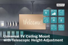 DIGITUS Teleskopik Yükseklik Ayarlı TV Tavan Askısı 37-70'', 50 kg // TEŞHİR ÜRÜN
