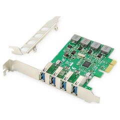 DİGİTUS 4-PORT USB 3.0 PCI EXPRESS KARTI, ÇİP TAKIMI: VL805, LOW PROFİLE BRAKET Lİ