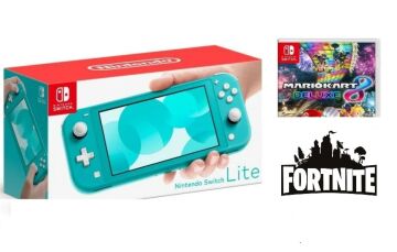 Nintendo Switch Lite Oyun Konsolu + Fortnite + Mario Kart 8