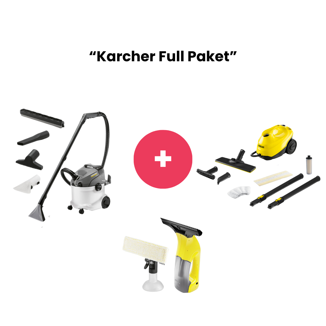 Full Karcher Paketi! (Karcher SE 6.100 Halı Koltuk Yıkama + SC3 Buharlı Temizlik & Cam Silme)