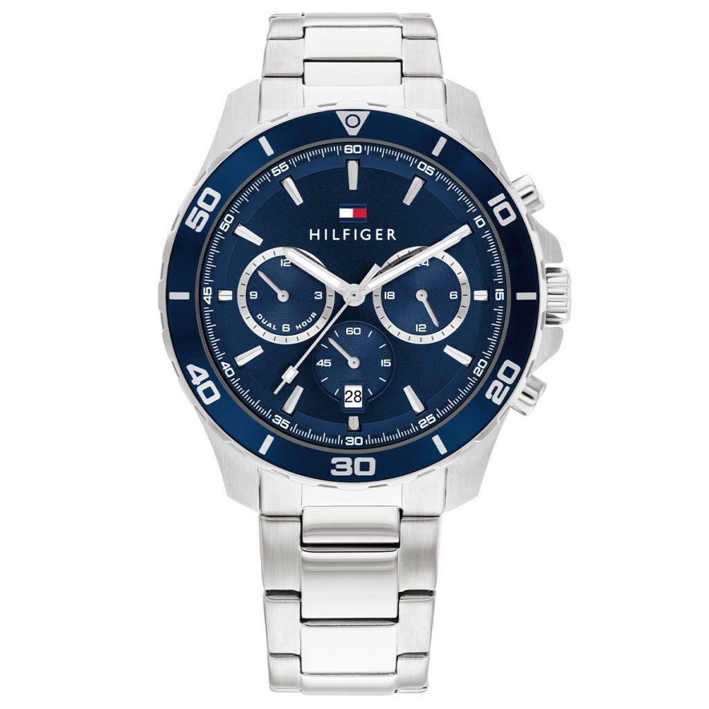 Tommy Hilfiger TH1792094 Quartz Çelik Gri Lacivert Kadran 43 mm Erkek Kol Saati