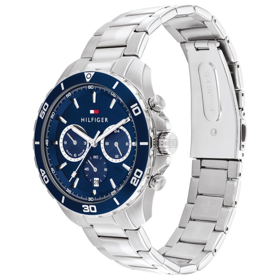 Tommy Hilfiger TH1792094 Quartz Çelik Gri Lacivert Kadran 43 mm Erkek Kol Saati