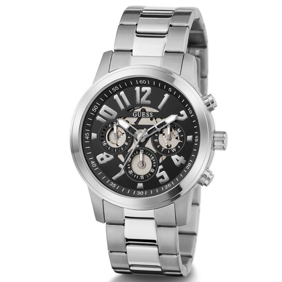 Guess GUGW0627G1 Quartz Çelik Gri Siyah Kadran 44 mm Erkek Kol Saati