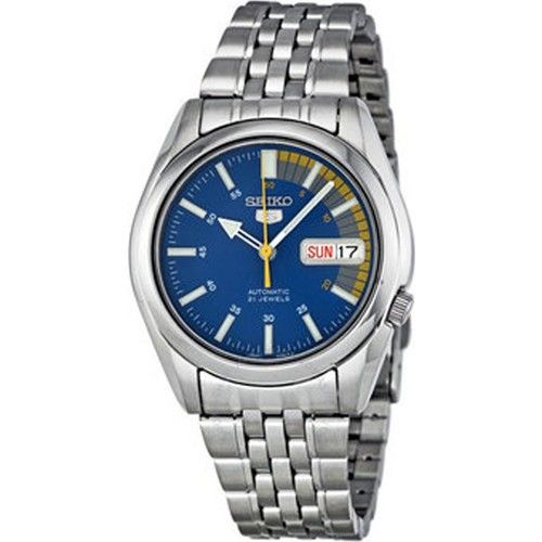 Seiko 5 SNK371K1 Otomatik  Çelik Gri Sarı,Mavi Kadran 39 mm Erkek Kol Saati