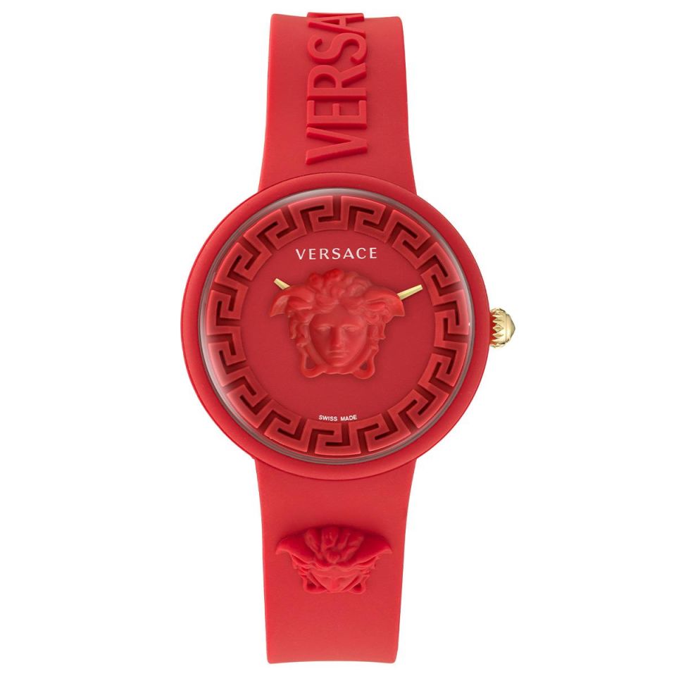 Versace VRSCVE6G00723 Quartz Swiss Made Silikon Kırmızı 39 mm Kadın Kol Saati