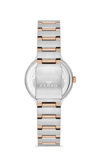 Ferro FL40114A-E Quartz Çelik Rose/Gri 32 mm Kadın Kol Saati