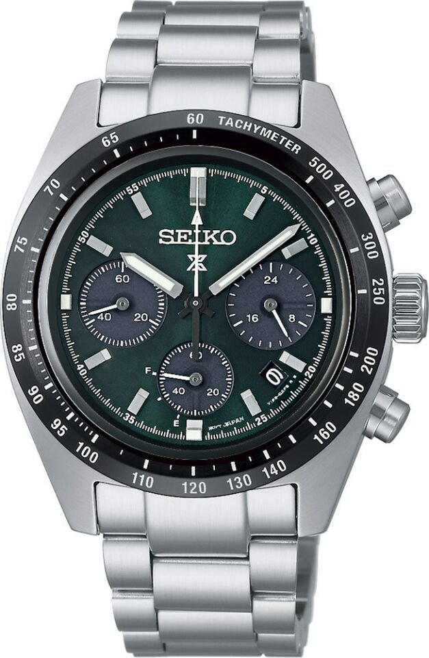 Seiko SSC933P1 Solar Çelik Gri Yeşil Kadran Safir Cam 40 mm Erkek Kol Saati