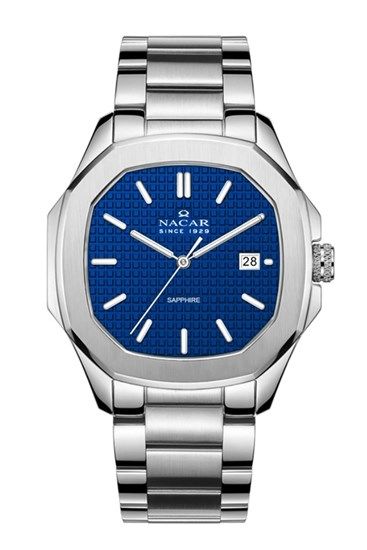 Nacar NC40-291044-ALM Quartz Çelik Lacivert Kadran 43 mm Erkek Kol Saati