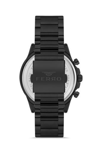 Ferro FM31461A-G Quartz Çelik Siyah 45 mm Fonksiyonları Aktif Erkek Kol Saati