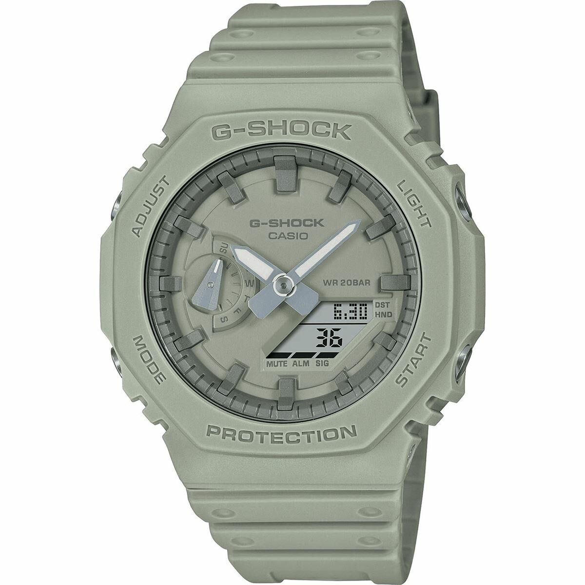 Casio GA-2100NC-3ADR Quartz Analog/Digital Silikon Yeşil 20 ATM 46 mm Erkek Kol Saati