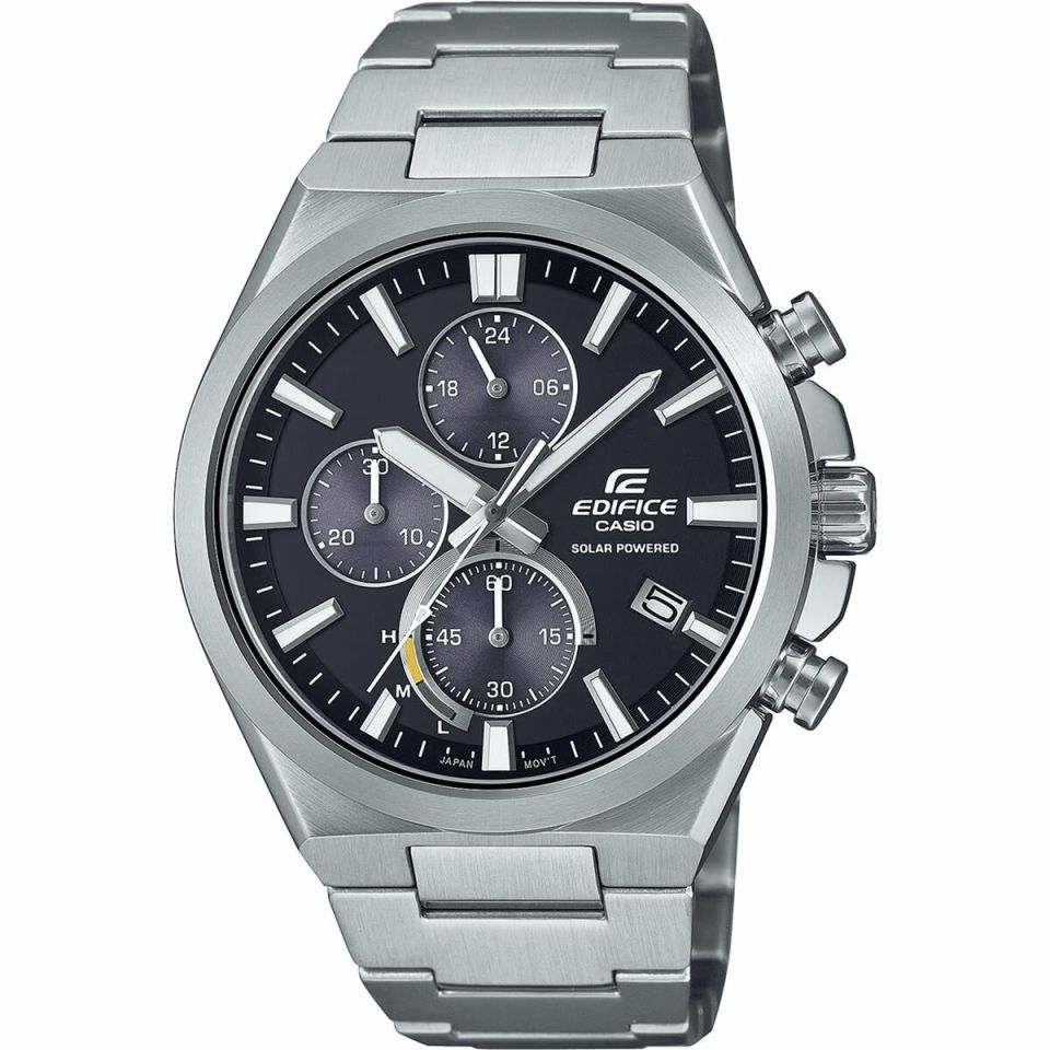 Casio EQS-950D-1AVUDF Solar Çelik Gri Siyah Kadran 10 ATM 44 mm Erkek Kol Saati