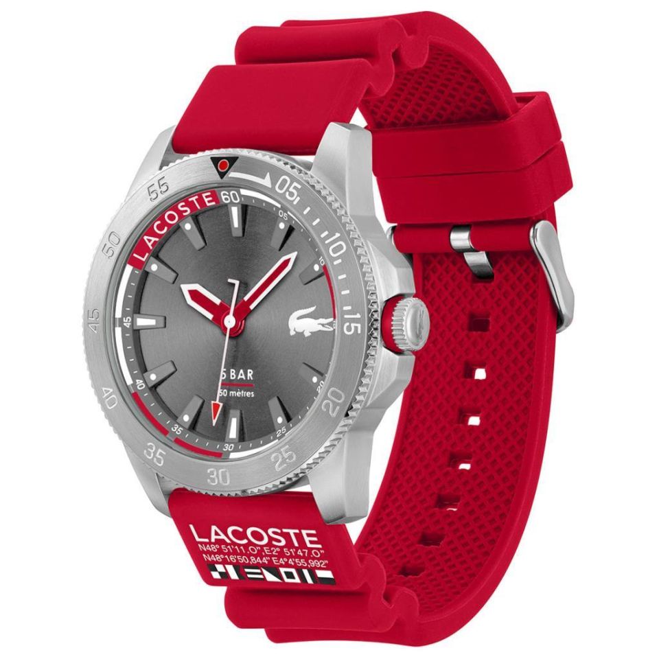 Lacoste 2011333 Quartz Silikon Kırmızı 46 mm Erkek Kol Saati