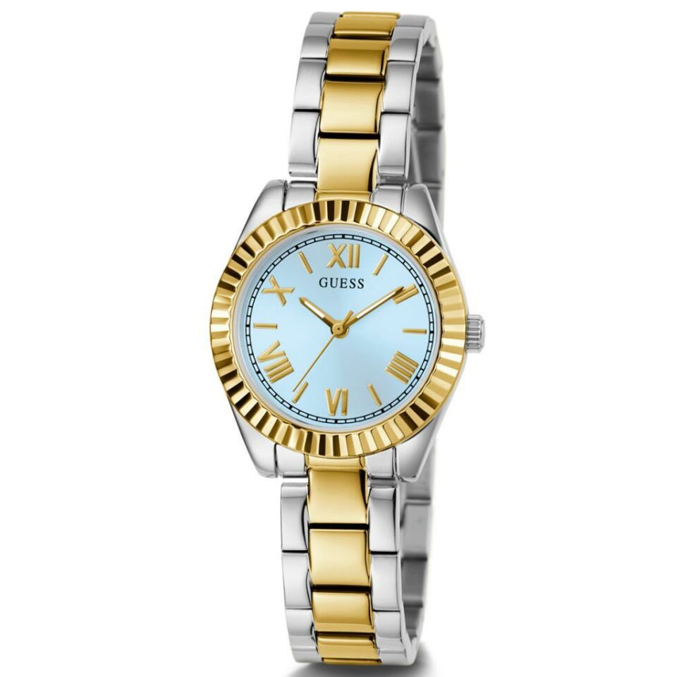 Guess GUGW0687L4 Quartz Çelik Altın/Gri Mavi Kadran 30 mm Kadın Kol Saati