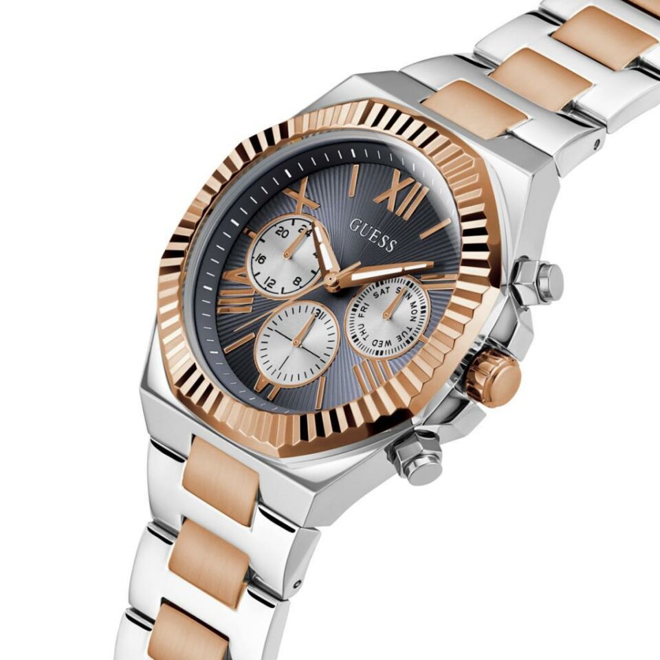 Guess GUGW0703G4 Quartz Çelik Rose/Gri Lacivert Kadran 44 mm Erkek Kol Saati