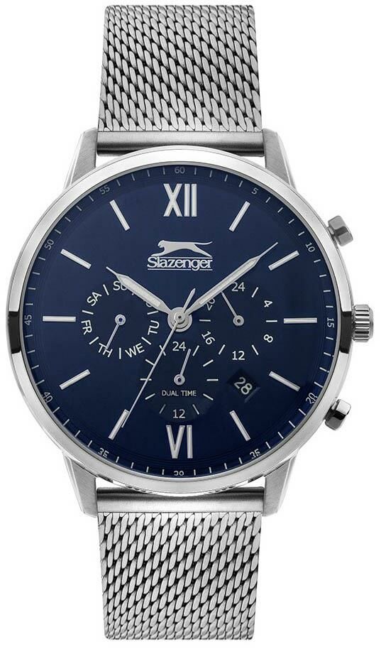 Slazenger SL.09.1737.2.07 Quartz Hasır Gri Lacivert Kadran 44 mm Erkek Kol Saati