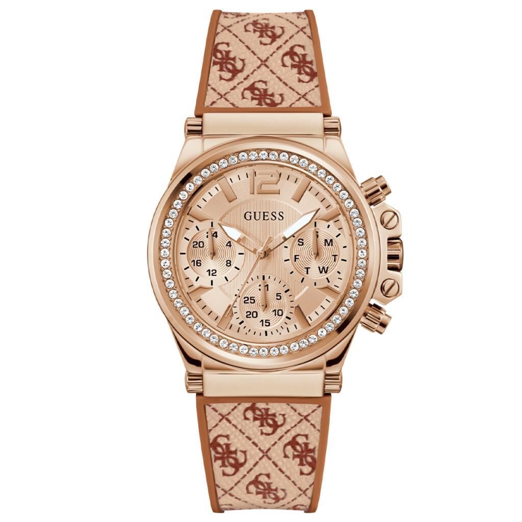 Guess GUGW0699L2 Quartz Silikon Kahverengi Rose Kadran 38 mm Kadın Kol Saati