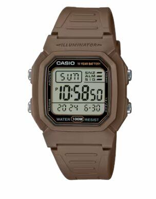 Casio W-800H-5AVDF Quartz Silikon Kahverengi Gri Kadran 37 mm Erkek Kol Saati