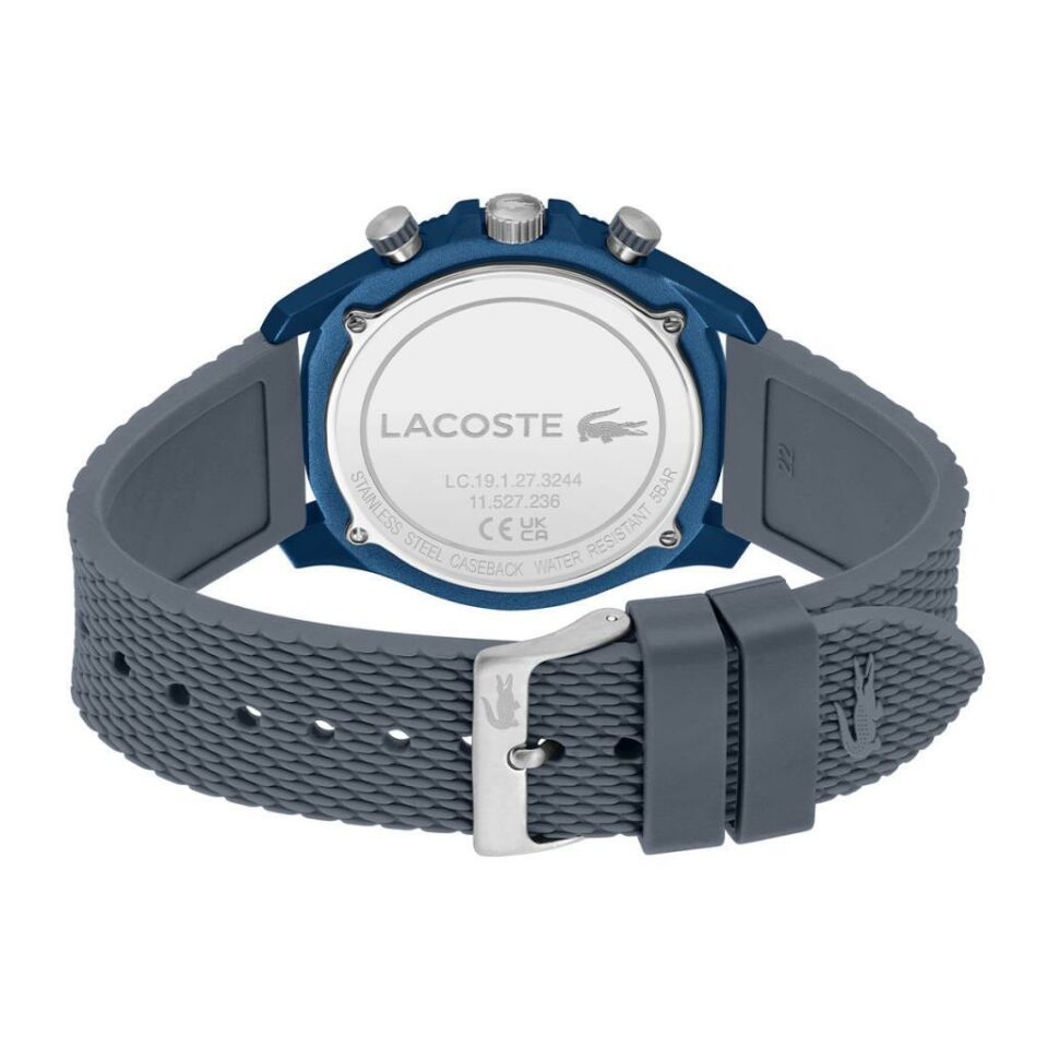 Lacoste 2011327 Quartz Silikon Gri Mavi Kadran 43 mm Erkek Kol Saati