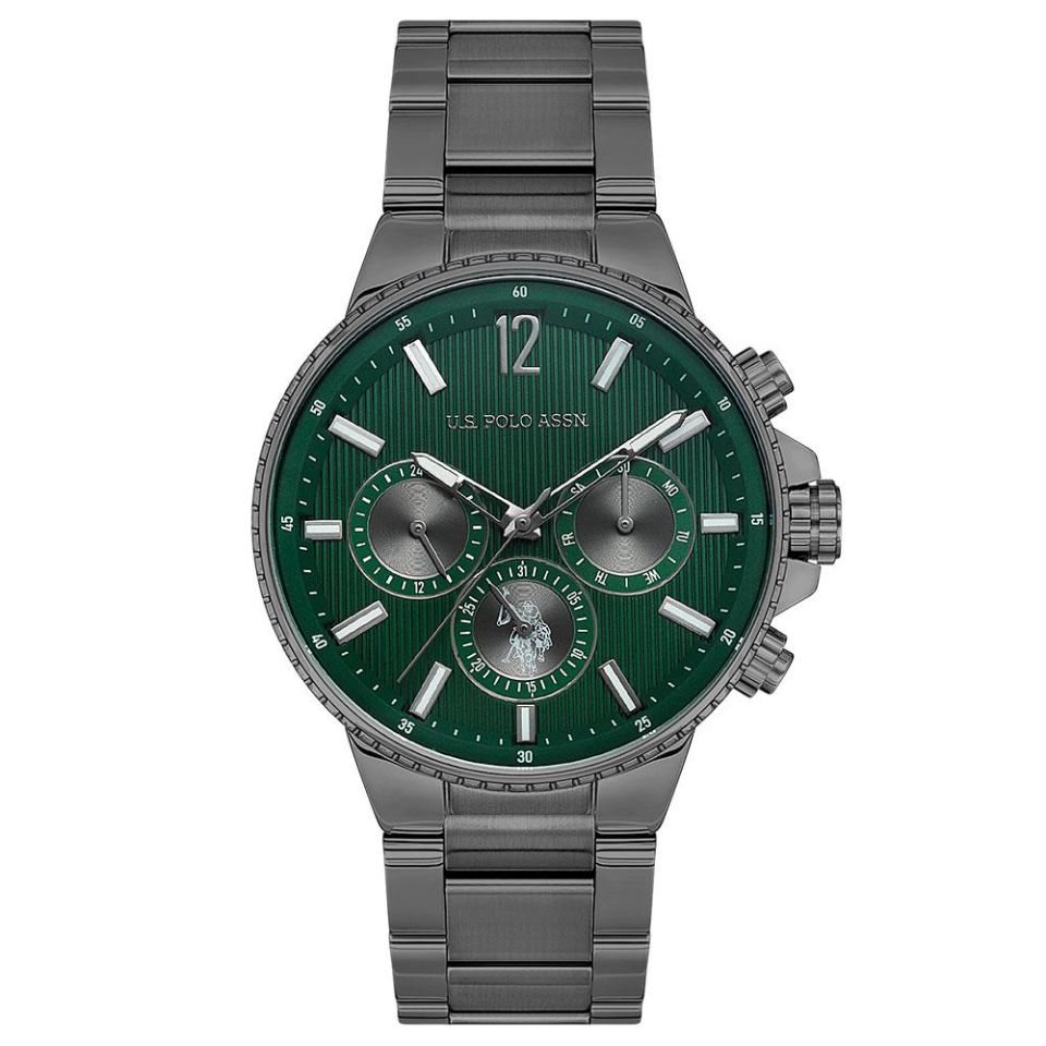 U.s. Polo Assn. USPA1074-05 Quartz Çelik Füme Yeşil Kadran 43 mm Erkek Kol Saati