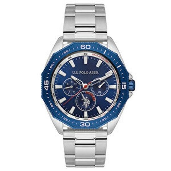 U.s. Polo Assn. USPA1073-03 Quartz Çelik Gri Mavi Kadran 43 mm Erkek Kol Saati