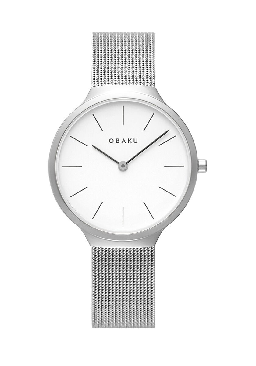 Obaku Denmark V240LXCWMC Quartz Hasır Gri Beyaz Kadran Safir Cam 34 mm Kadın Kol Saati