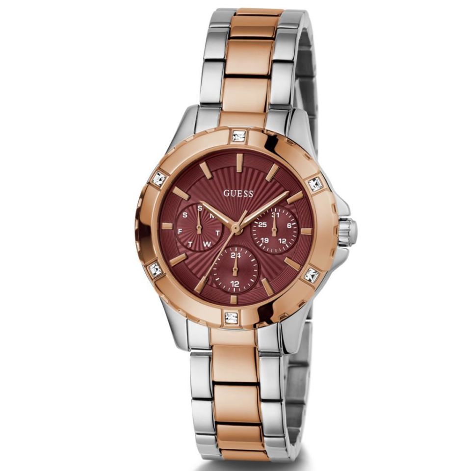 Guess GUGW0723L2 Quartz Çelik Rose/Gri Kırmızı Kadran 35 mm Kadın Kol Saati