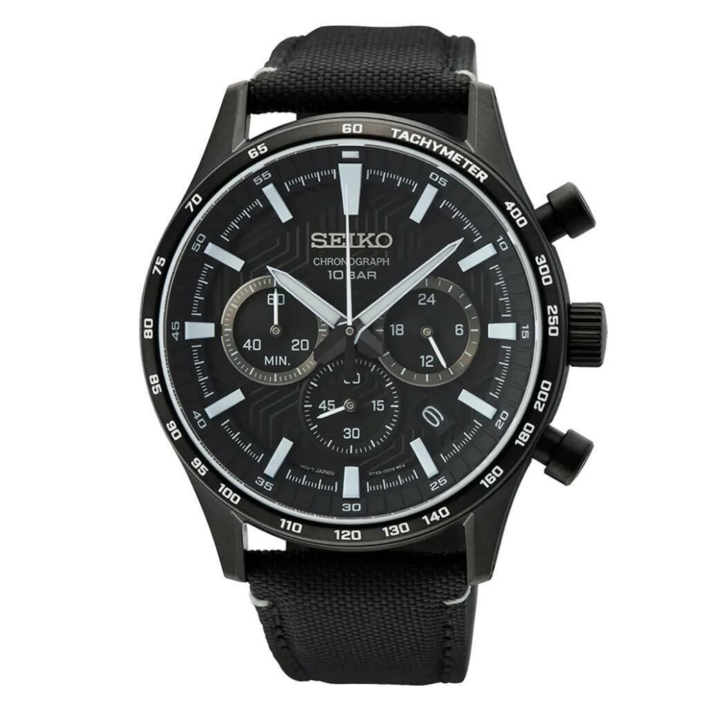 Seiko Kronograf SSB417P Quartz Kronograflı Nato Siyah Safir Cam 10 ATM 43 mm Erkek Kol Saati