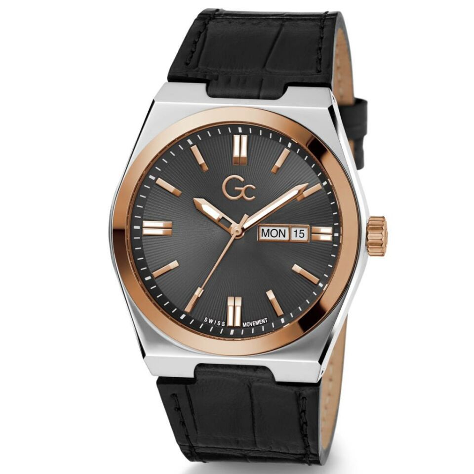 Gc GCZ39002G2MF Quartz Deri Siyah 10 ATM 42 mm Erkek Kol Saati