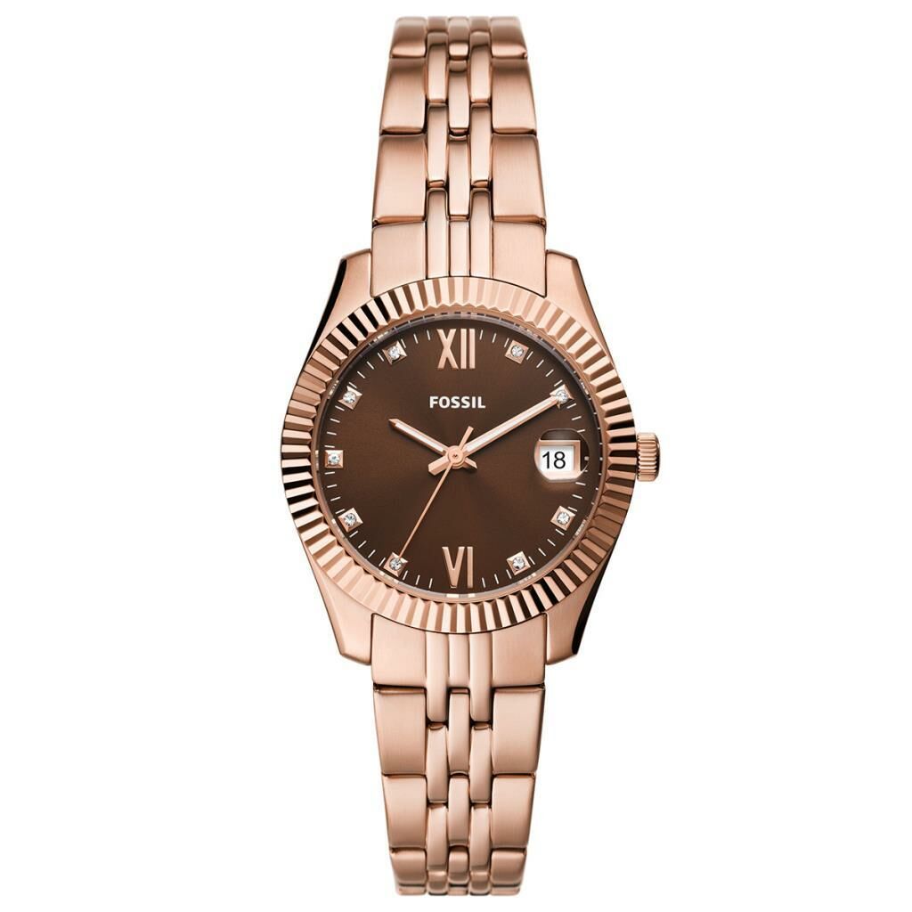 Fossil FES5324 Quartz Çelik Rose Gold Kahverengi Kadran 32 mm Kadın Kol Saati