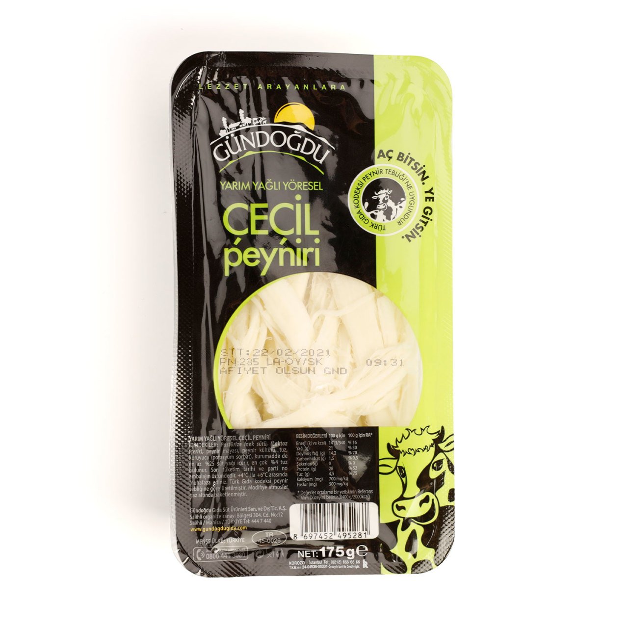 Gündoğdu Liflif Çeçil Peyniri 175gr