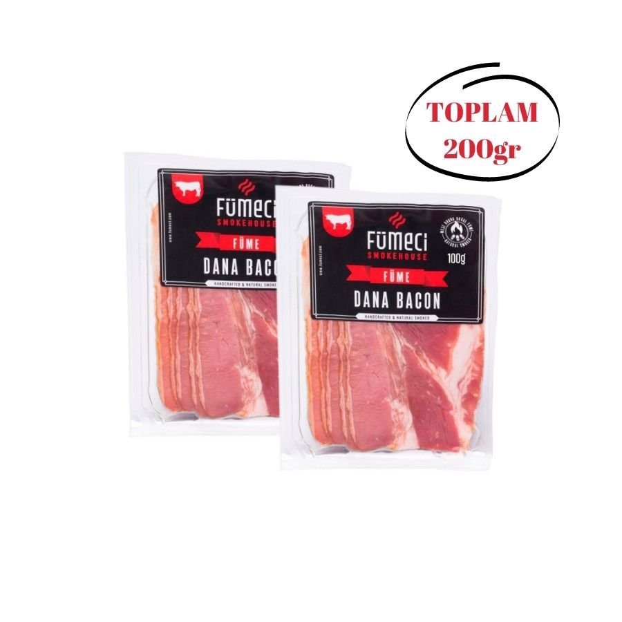 Fümeci Smokehouse Dana Bacon 100gr 2’li Doğal Odun Dumanı İle İslenmiş