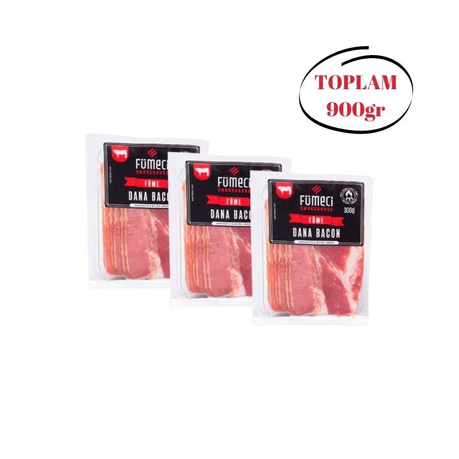 Fümeci Smokehouse Dana Bacon 300gr 3’lü Doğal Odun Dumanı İle İslenmiş