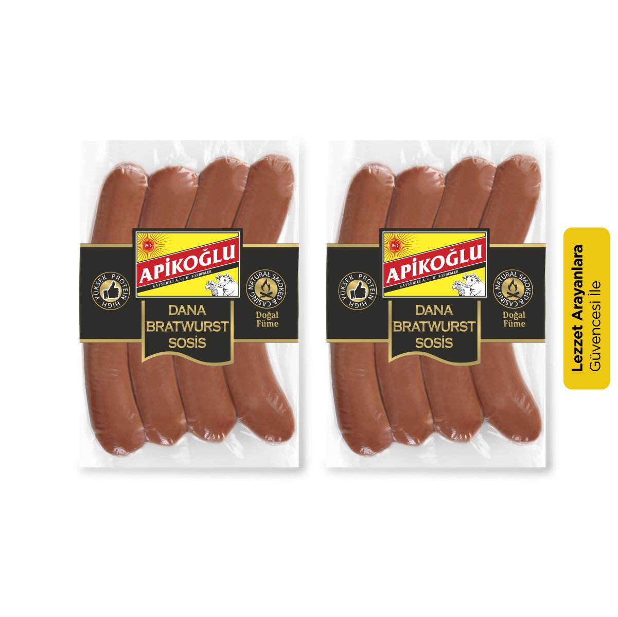 Apikoğlu Dana Bratwurst Sosis 330- 370 gr 2'li Paket